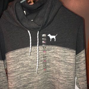 PINK COWL NECK SWEATSHIRT S